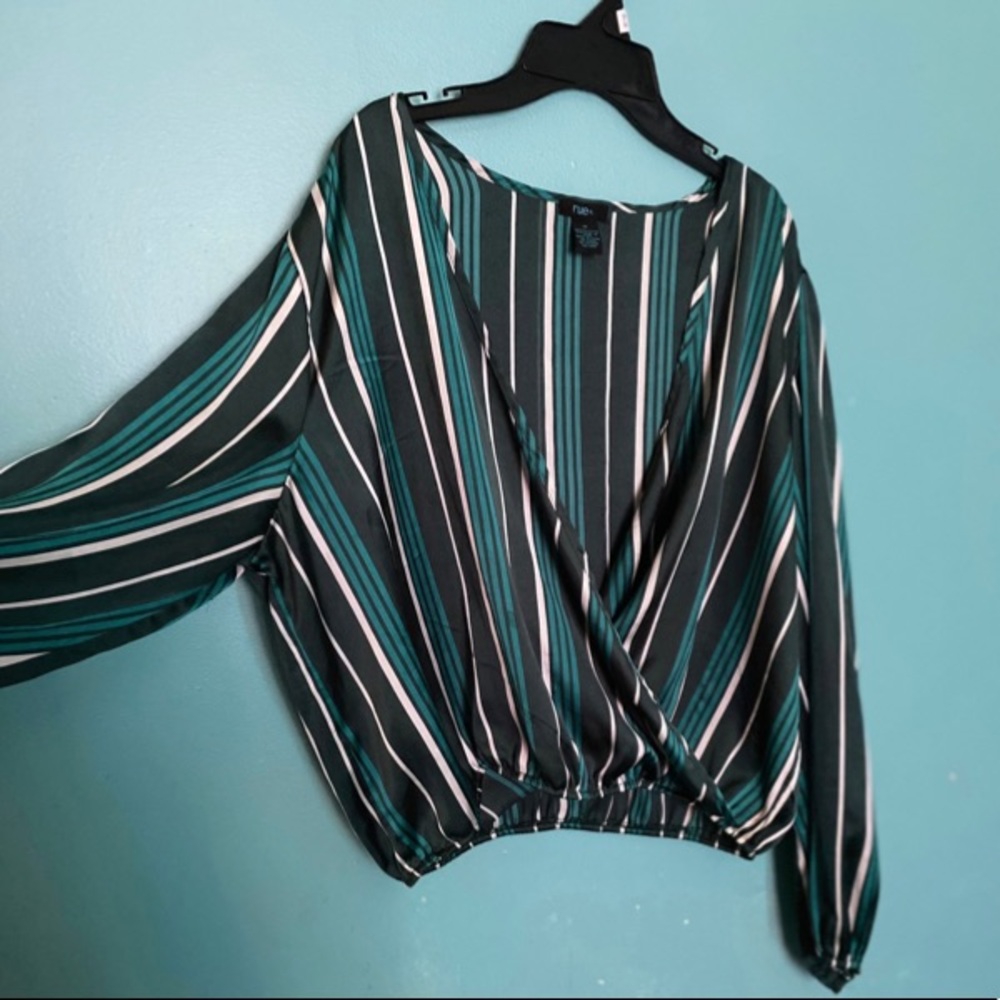 Teal Silk Crop Top 3XL